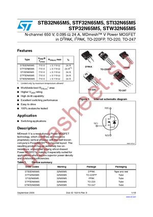 STF32N65M5 datasheet  