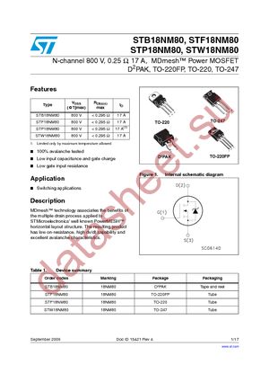 STP18NM80 datasheet  