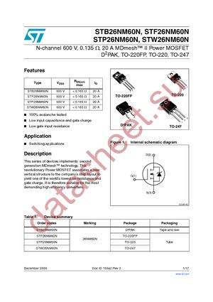 STP26NM60N datasheet  