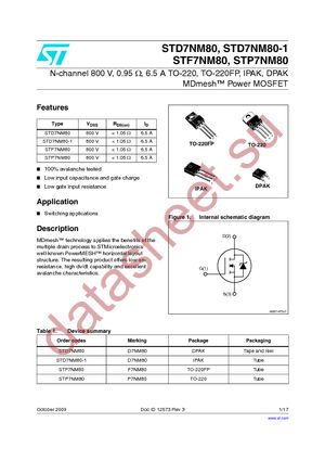 STP7NM80 datasheet  