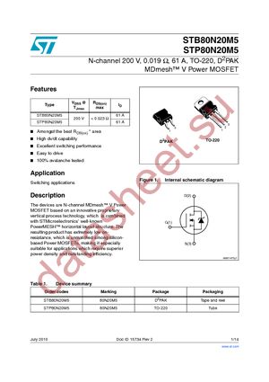 STP80N20M5 datasheet  