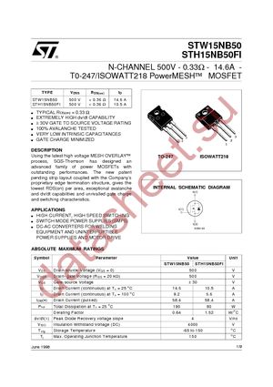 STW15NB50 datasheet  