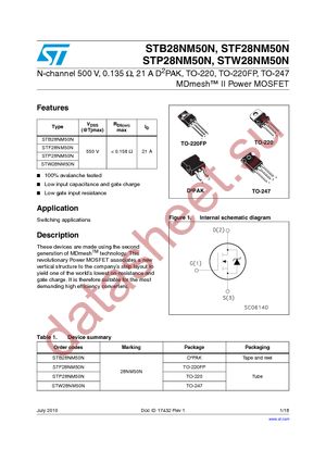 STW28NM50N datasheet  