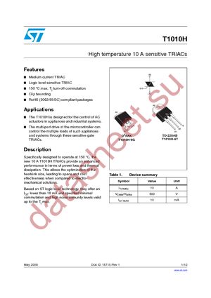 T1010H-6G-TR datasheet  