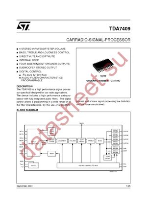 TDA7409D datasheet  