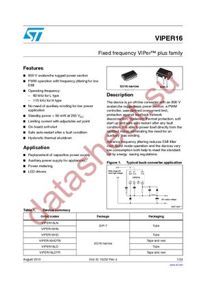 VIPER16HD datasheet  
