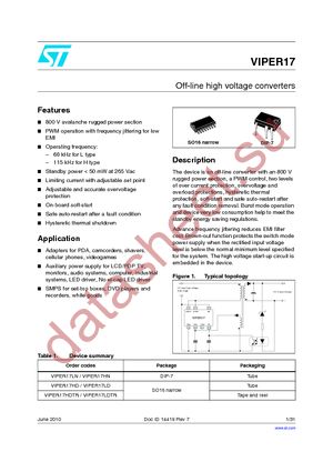 VIPER17LDTR datasheet  