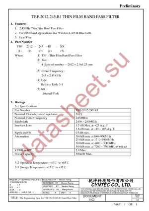TBF-2012-245-R1 datasheet  