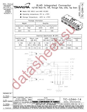 TIC-L044-14 datasheet  