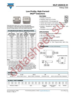 IHLP2020CZER3R3M01 datasheet  