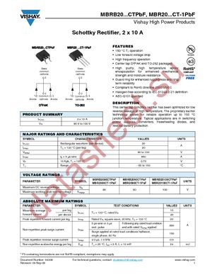 MBRB2080CT datasheet  