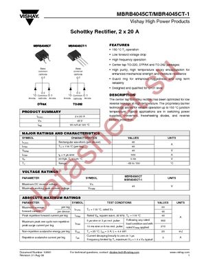 MBRB4045CT datasheet  