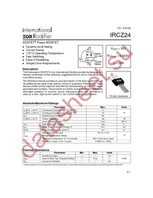 IRCZ24 datasheet  