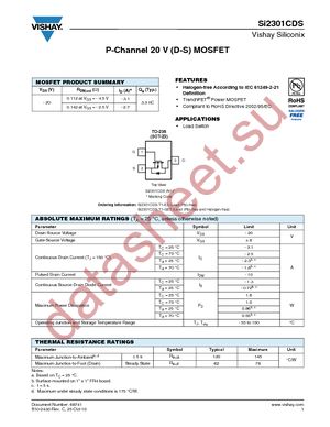 SI2301CDS-T1-GE3 datasheet  