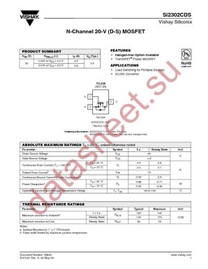 SI2302CDS-T1-GE3 datasheet  