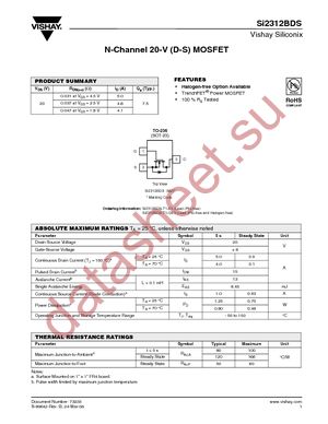 SI2312BDS-T1-GE3 datasheet  