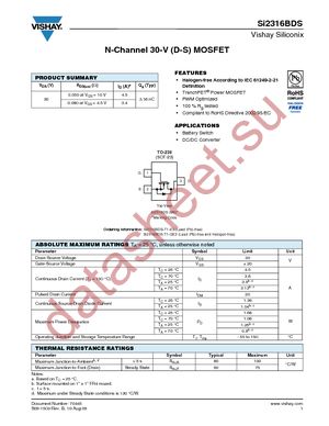 SI2316BDS-T1-GE3 datasheet  