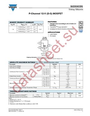 SI2333CDS-T1-E3 datasheet  