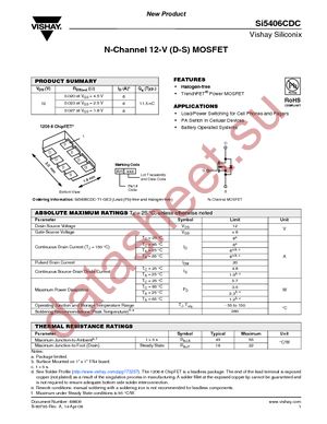 SI5406CDC-T1-GE3 datasheet  