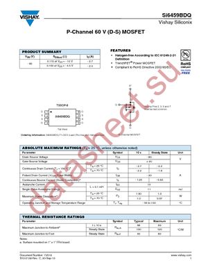 SI6459BDQ-T1-GE3 datasheet  