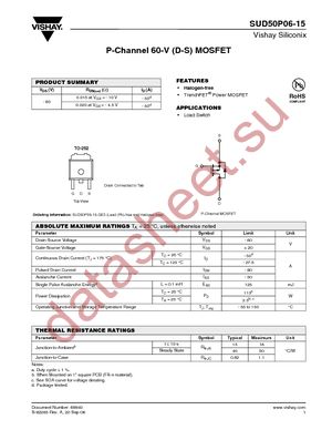 SUD50P06-15-GE3 datasheet  