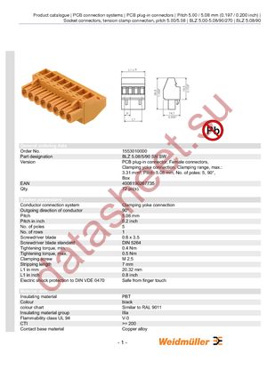 1553010000 datasheet  