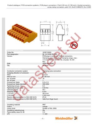 1638710000 datasheet  