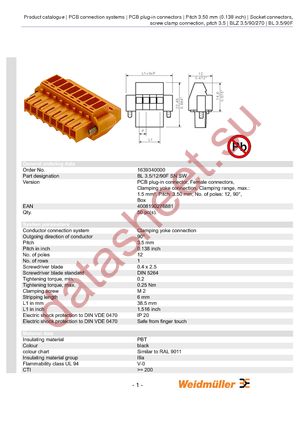 1639340000 datasheet  