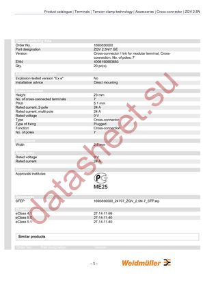 1693850000 datasheet  