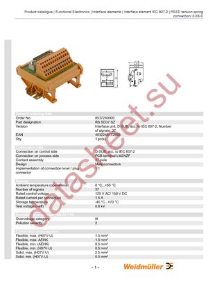 8537240000 datasheet  