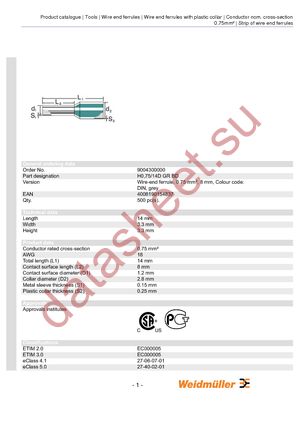 9004300000 datasheet  